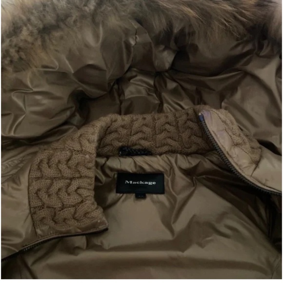 MACKAGE metallic bronze down jacket / winter coat - Picture 6 of 7